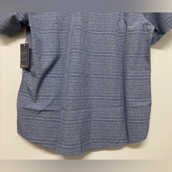 Flag & Anthem Mens Plaid Shirt Button Up Medium Blue Navy Stretch Lightweight - Picture 10 of 13